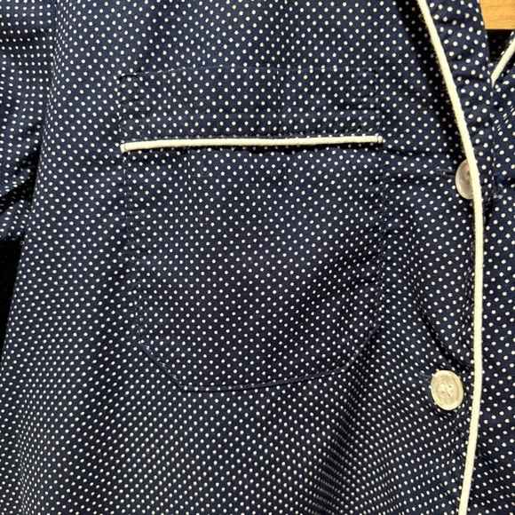 Derek Rose Cotton Batiste Navy Polkadot Print Pajama Set Size XS 100% Cotton - Picture 7 of 16
